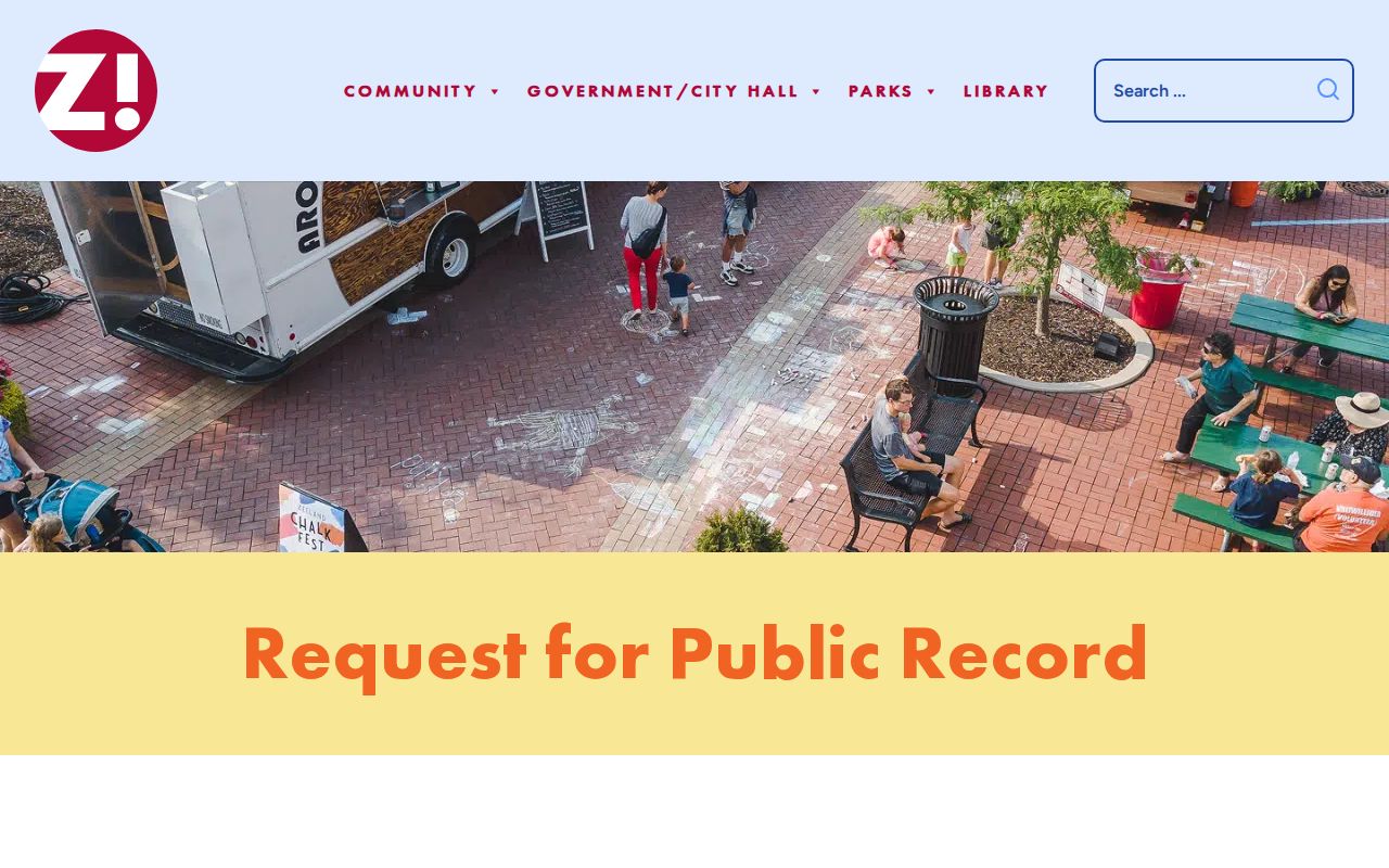 Zeeland warrant records: Zeeland web FOIA form fields and delivery choices